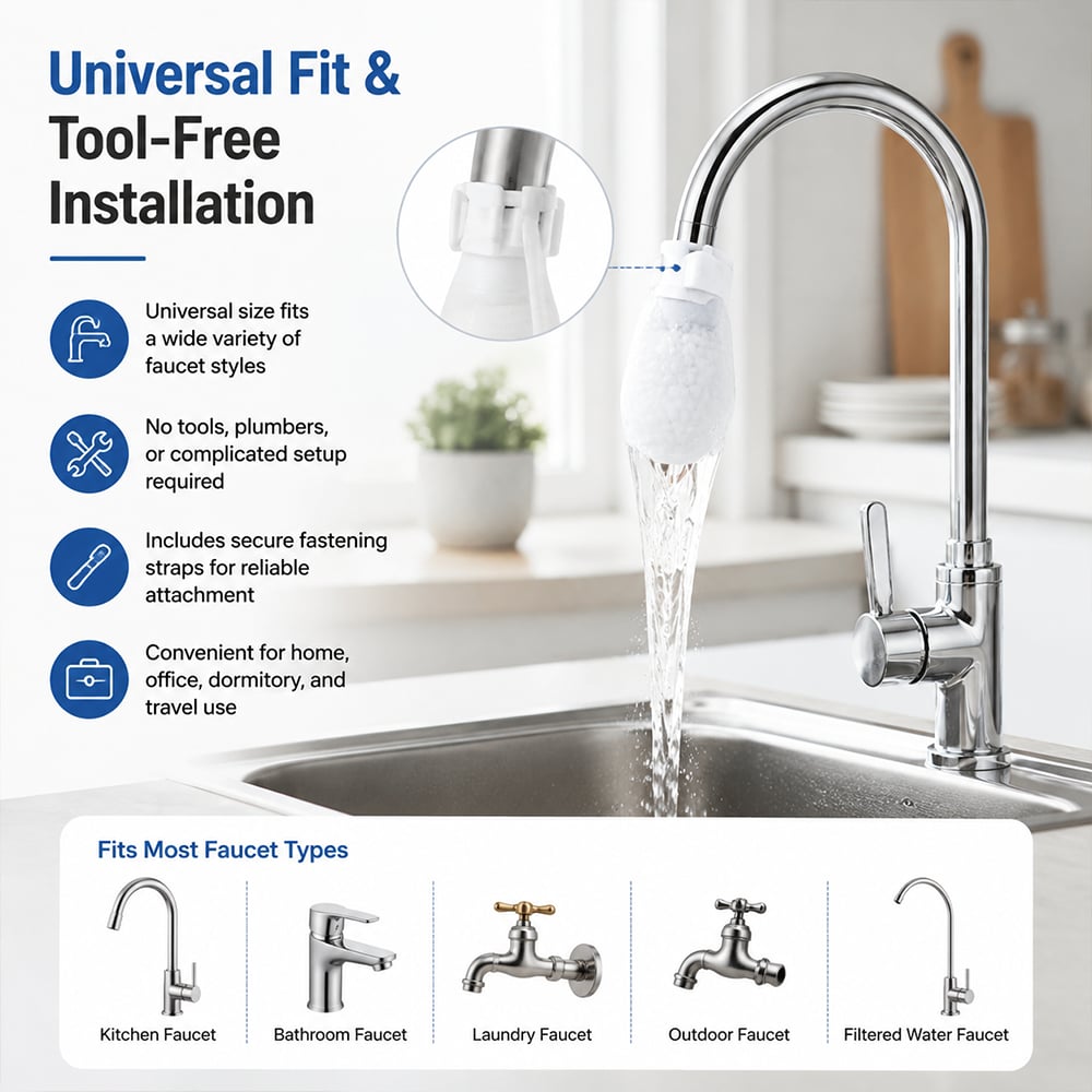 100 Pack Universal Splash Proof Faucet Filter Cotton Bags