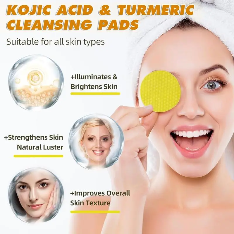 Turmeric & Kojic Acid Cleansing Pads,20pcs🟡