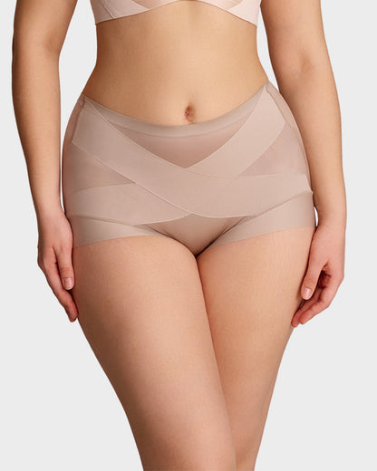 High-Waist Cross Compression Shaping Panties