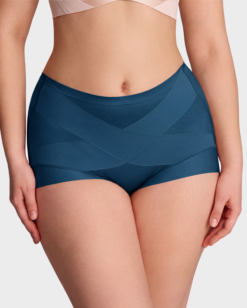 High-Waist Cross Compression Shaping Panties