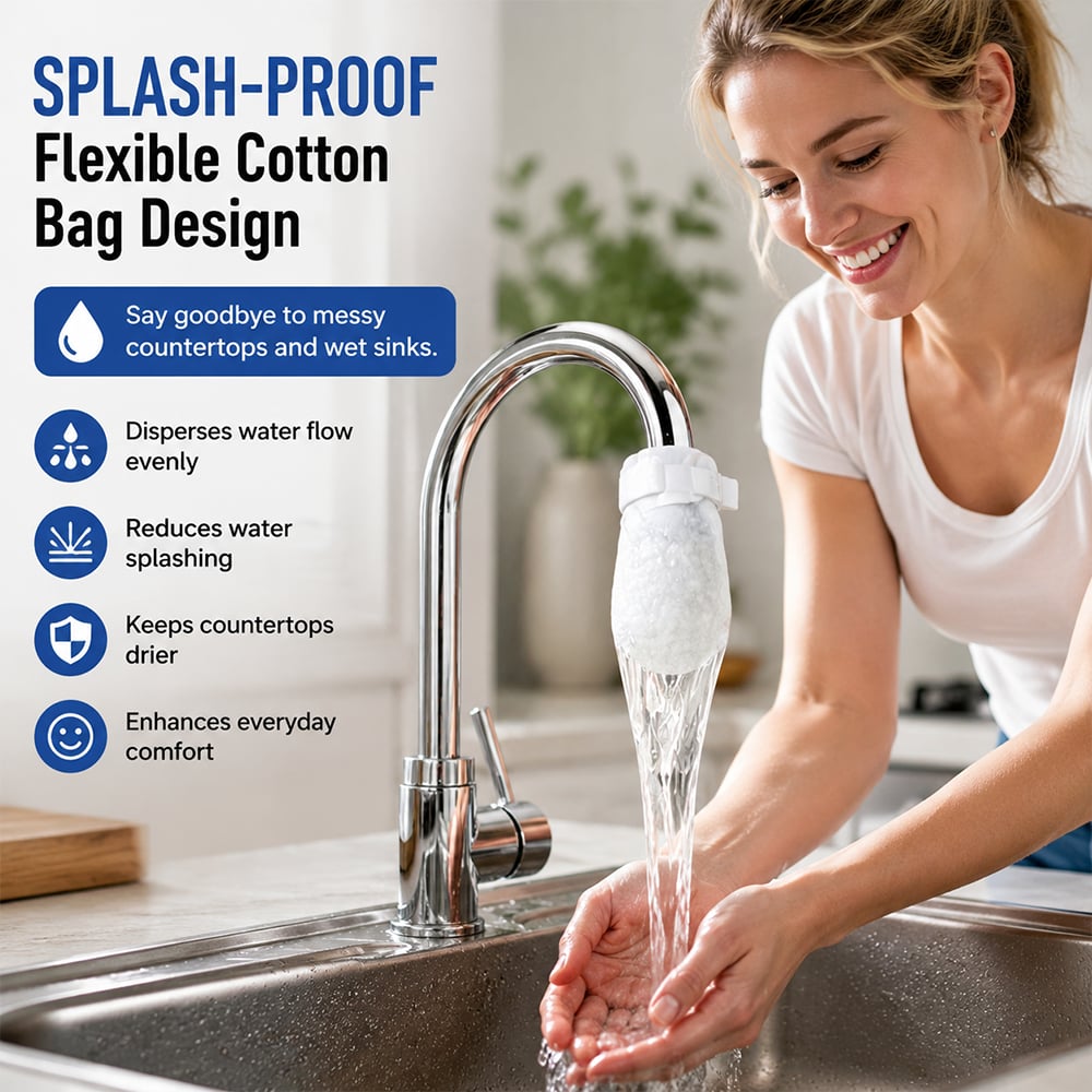 100 Pack Universal Splash Proof Faucet Filter Cotton Bags