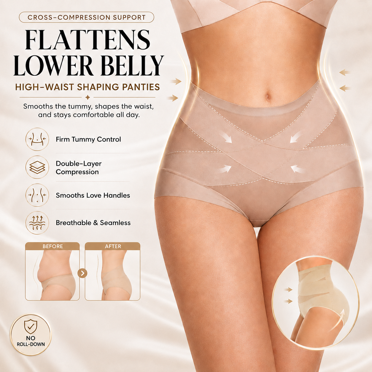 High-Waist Cross Compression Shaping Panties